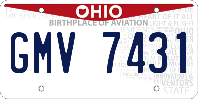 OH license plate GMV7431