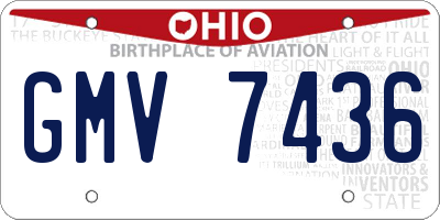 OH license plate GMV7436