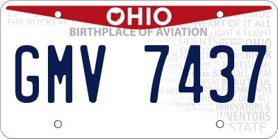 OH license plate GMV7437