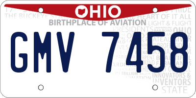OH license plate GMV7458