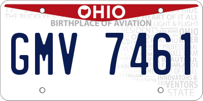 OH license plate GMV7461