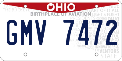 OH license plate GMV7472