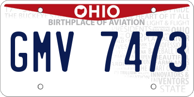 OH license plate GMV7473