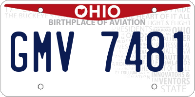OH license plate GMV7481