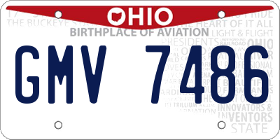 OH license plate GMV7486