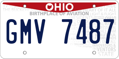 OH license plate GMV7487