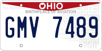 OH license plate GMV7489