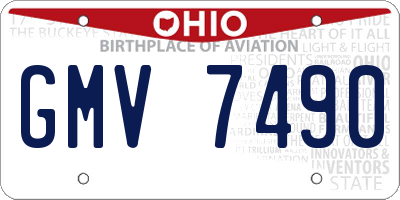 OH license plate GMV7490