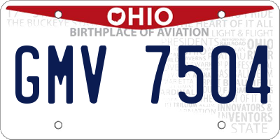 OH license plate GMV7504