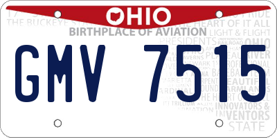 OH license plate GMV7515