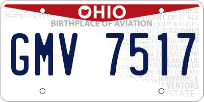 OH license plate GMV7517