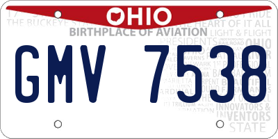 OH license plate GMV7538