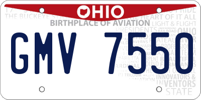 OH license plate GMV7550