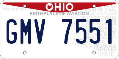 OH license plate GMV7551