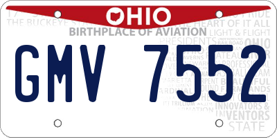 OH license plate GMV7552