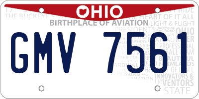 OH license plate GMV7561