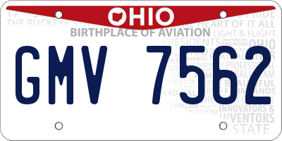 OH license plate GMV7562