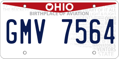 OH license plate GMV7564