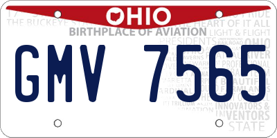 OH license plate GMV7565