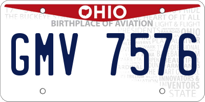 OH license plate GMV7576