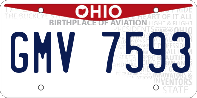 OH license plate GMV7593