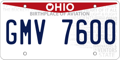 OH license plate GMV7600