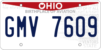 OH license plate GMV7609