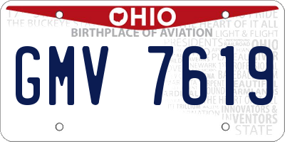 OH license plate GMV7619