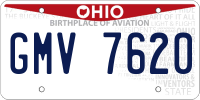 OH license plate GMV7620