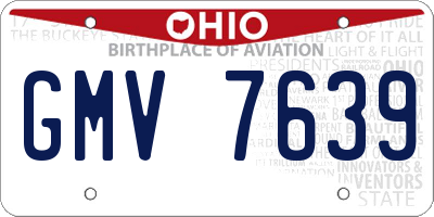 OH license plate GMV7639