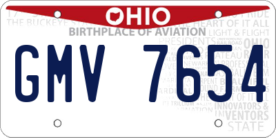 OH license plate GMV7654
