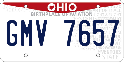 OH license plate GMV7657