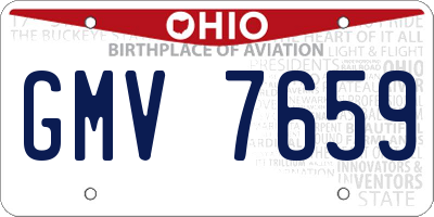 OH license plate GMV7659
