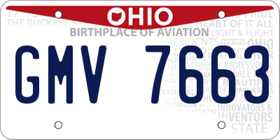 OH license plate GMV7663