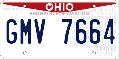 OH license plate GMV7664