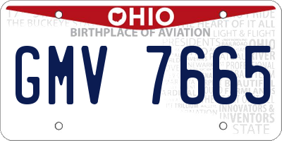OH license plate GMV7665