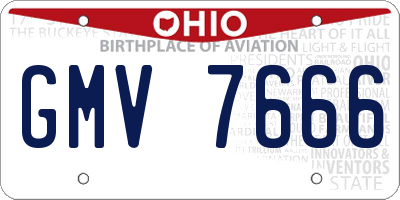 OH license plate GMV7666
