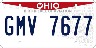 OH license plate GMV7677