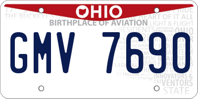 OH license plate GMV7690