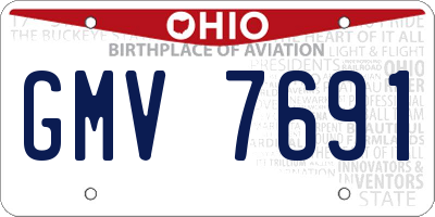 OH license plate GMV7691