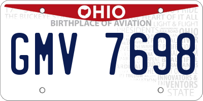 OH license plate GMV7698