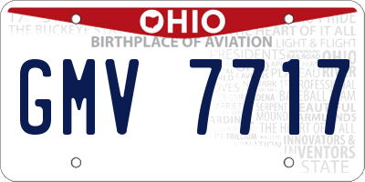 OH license plate GMV7717
