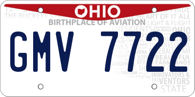 OH license plate GMV7722