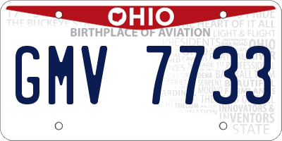 OH license plate GMV7733