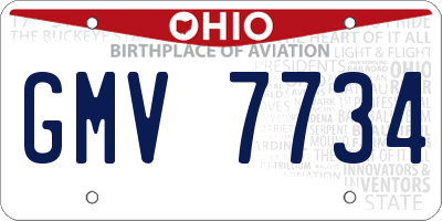 OH license plate GMV7734