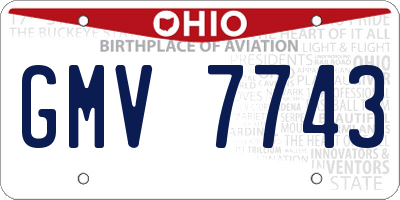 OH license plate GMV7743