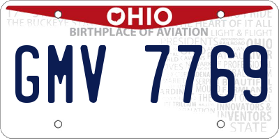OH license plate GMV7769