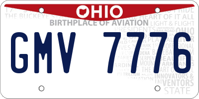 OH license plate GMV7776