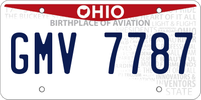 OH license plate GMV7787
