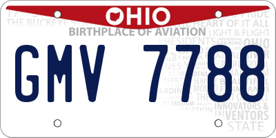 OH license plate GMV7788